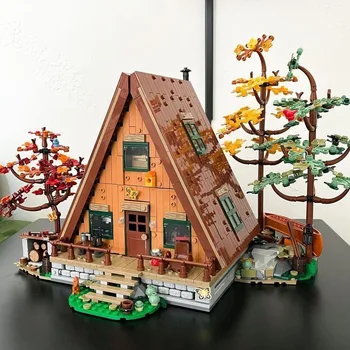 מסגרת התא 21338 67001 מודל הבנייה להגדיר רעיונות להגדיר היער בקתה הבית אבני בניין רחוב עיר לבנים צעצוע ילדים מתנה