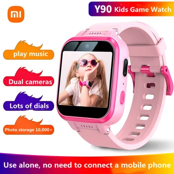 2022 Xiaomi ילדים משחקים הטלפון לצפות Y90 בידור מוסיקה פונקצית מחשבון מד צעדים תמונה מותאמת אישית של חיוג שעון חכם