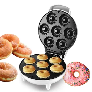 חשמלי Donut Maker אוטומטי חימום ביצה עוגת לחם אפייה, מכונת 1200W מתח גבוה חימום מהיר של התנור פן ארוחת בוקר